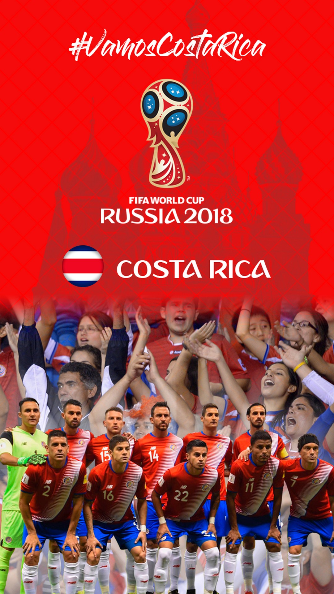 Costa Rica National Team HD Wallpaper For iPhone with resolution 1080x1920 pixel. You can make this wallpaper for your Mac or Windows Desktop Background, iPhone, Android or Tablet and another Smartphone device