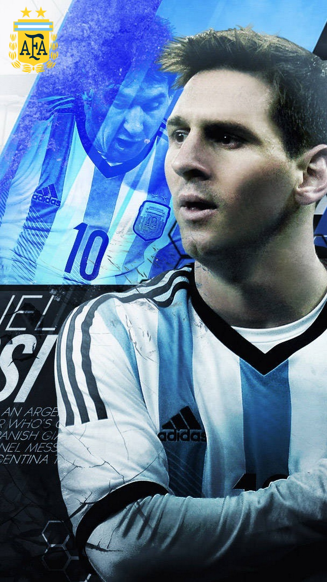 Messi Argentina Mobile Wallpaper with resolution 1080x1920 pixel. You can make this wallpaper for your Mac or Windows Desktop Background, iPhone, Android or Tablet and another Smartphone device