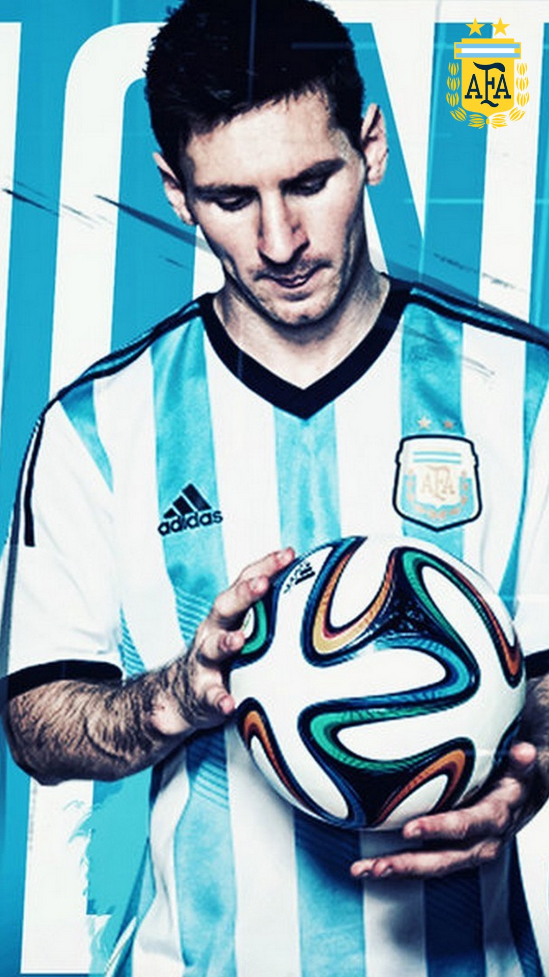 Messi Argentina iPhone 8 Wallpaper With Resolution 1080X1920 pixel. You can make this wallpaper for your Mac or Windows Desktop Background, iPhone, Android or Tablet and another Smartphone device for free