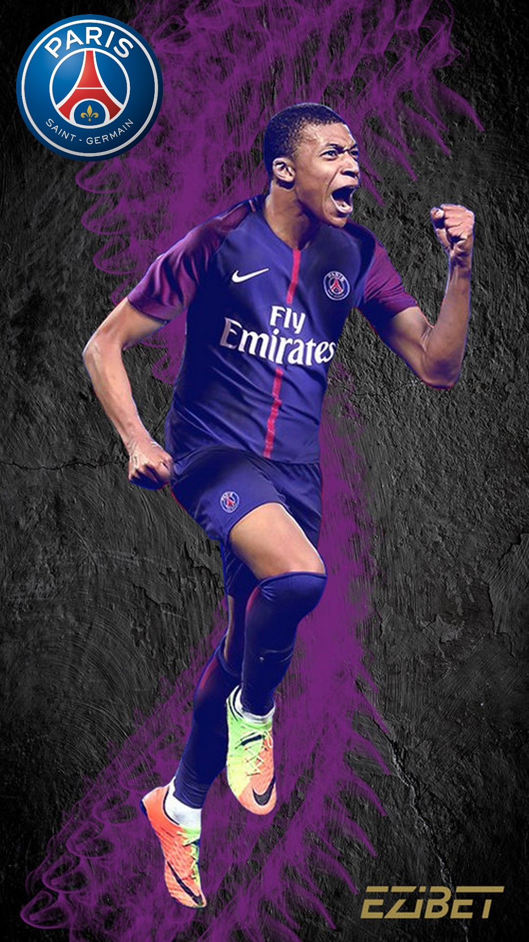 Kylian Mbappe PSG Wallpaper iPhone HD With Resolution 1080X1920 pixel. You can make this wallpaper for your Mac or Windows Desktop Background, iPhone, Android or Tablet and another Smartphone device for free