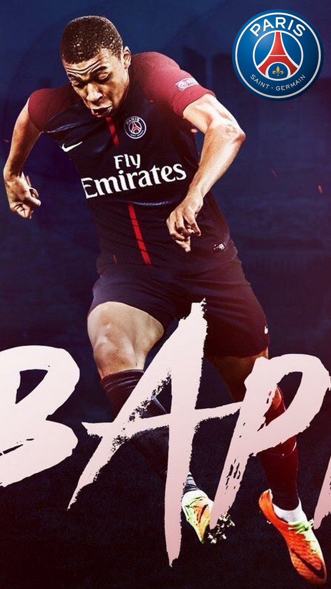 Mbappe Paris Saint-Germain HD Wallpaper For iPhone with resolution 1080x1920 pixel. You can make this wallpaper for your Mac or Windows Desktop Background, iPhone, Android or Tablet and another Smartphone device