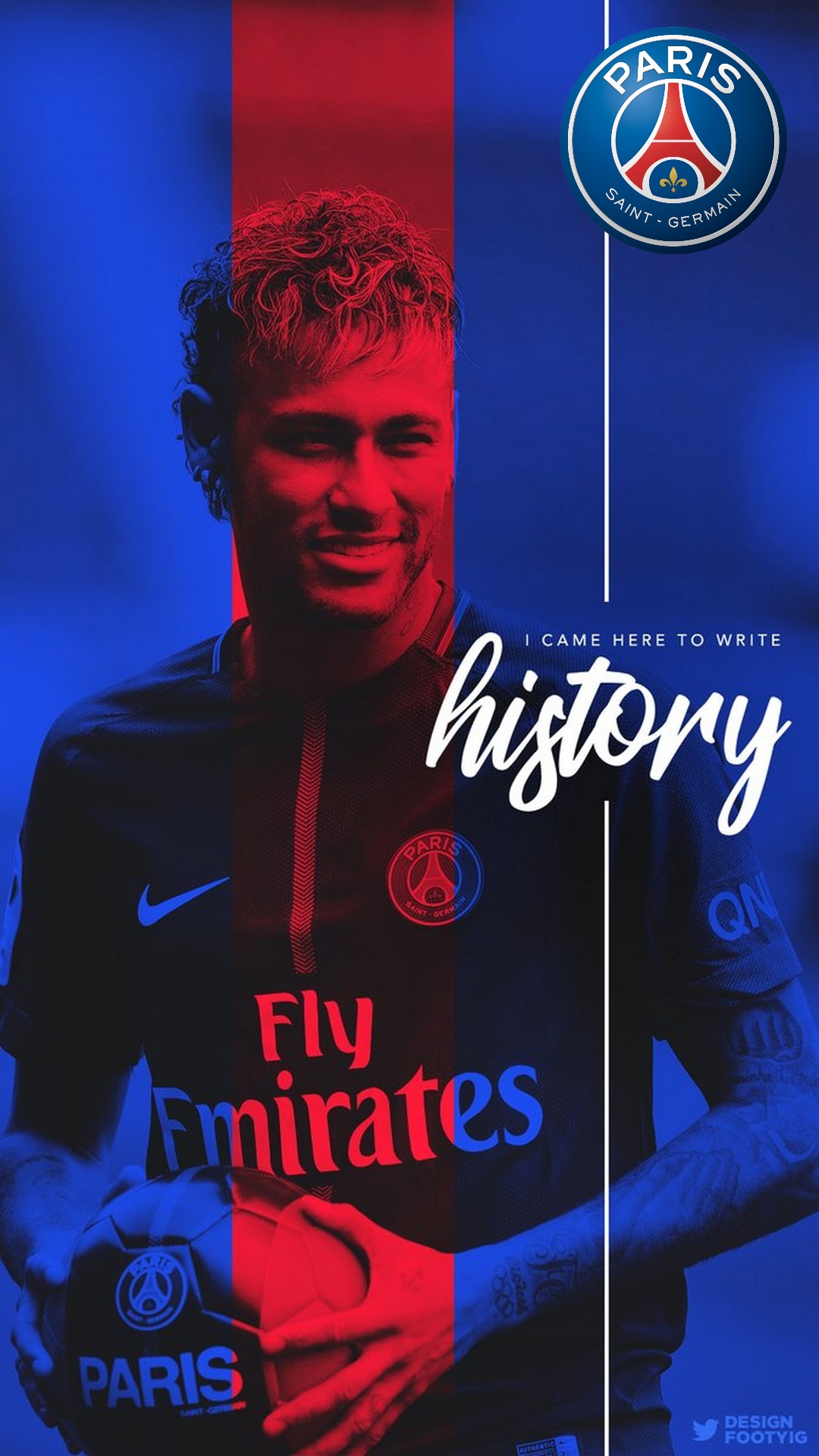 Neymar PSG HD Wallpaper For iPhone with resolution 1080x1920 pixel. You can make this wallpaper for your Mac or Windows Desktop Background, iPhone, Android or Tablet and another Smartphone device
