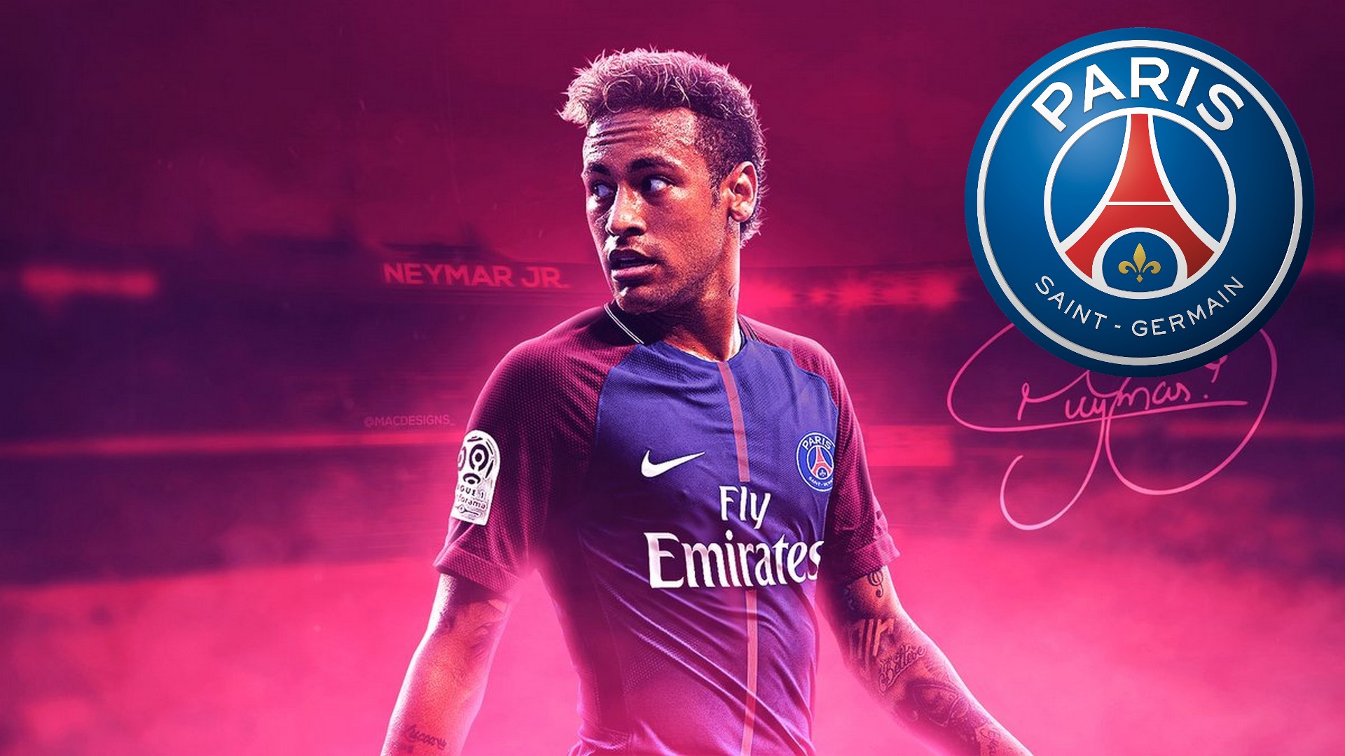 Neymar PSG Wallpaper with resolution 1920x1080 pixel. You can make this wallpaper for your Mac or Windows Desktop Background, iPhone, Android or Tablet and another Smartphone device