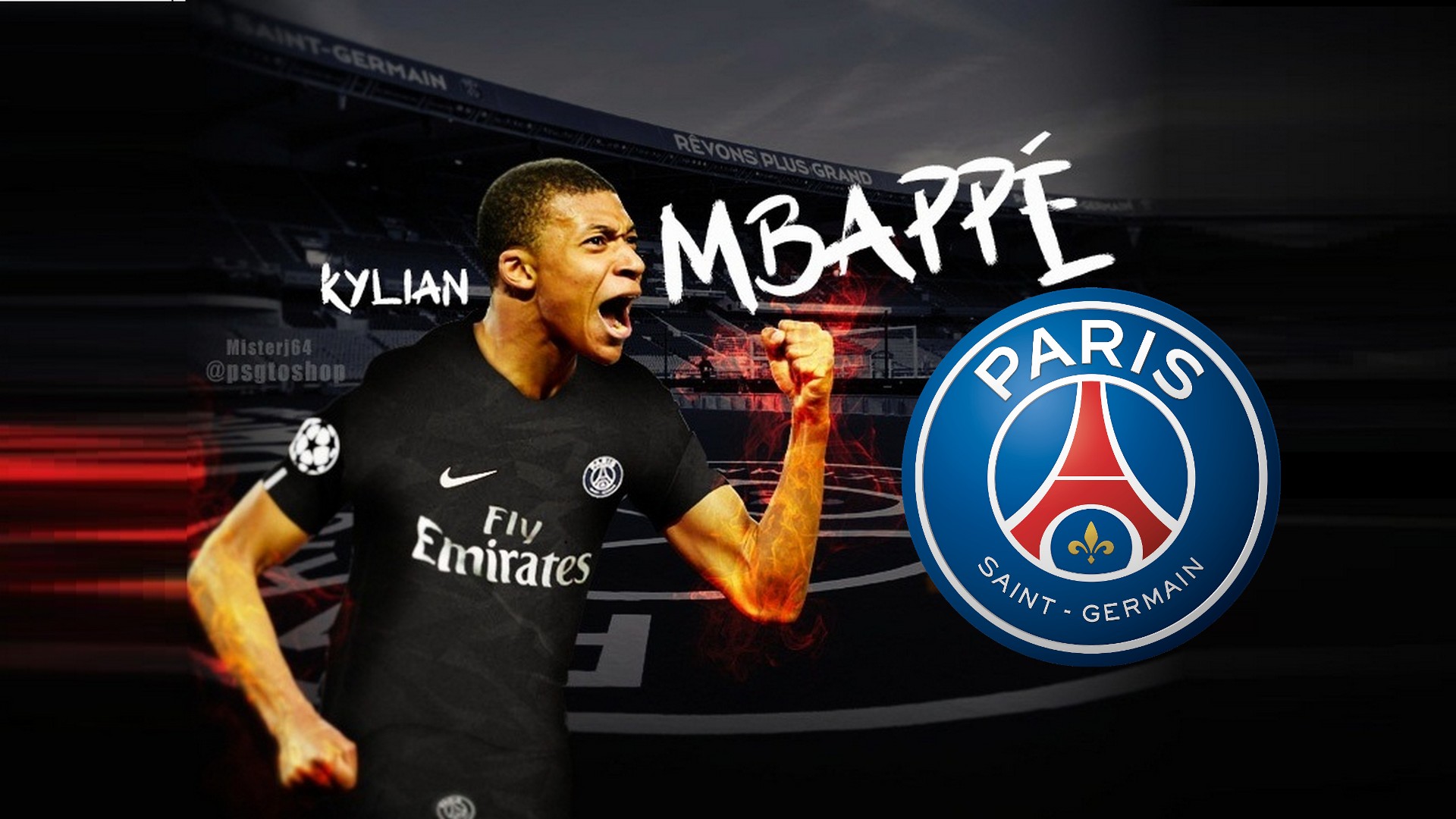 PSG Kylian Mbappe Mac Backgrounds With Resolution 1920X1080 pixel. You can make this wallpaper for your Mac or Windows Desktop Background, iPhone, Android or Tablet and another Smartphone device for free