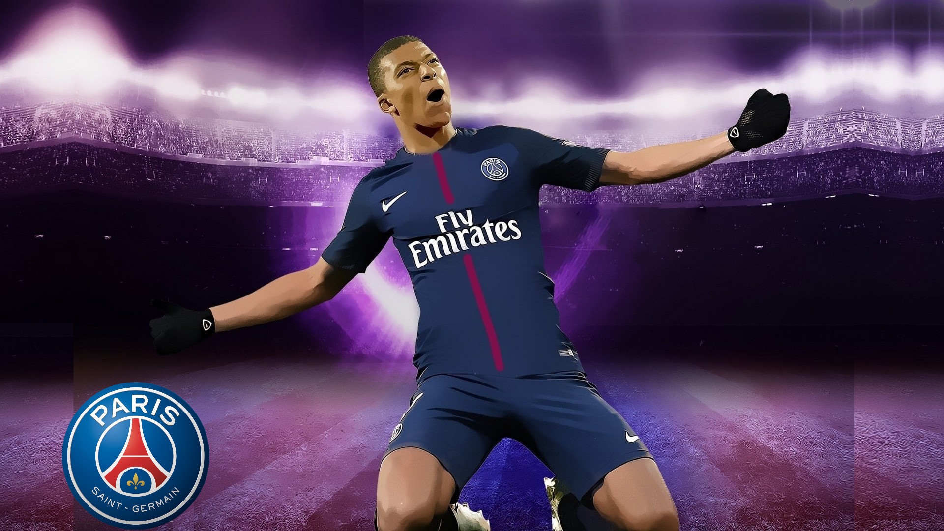 PSG Kylian Mbappe Wallpaper HD With Resolution 1920X1080 pixel. You can make this wallpaper for your Mac or Windows Desktop Background, iPhone, Android or Tablet and another Smartphone device for free