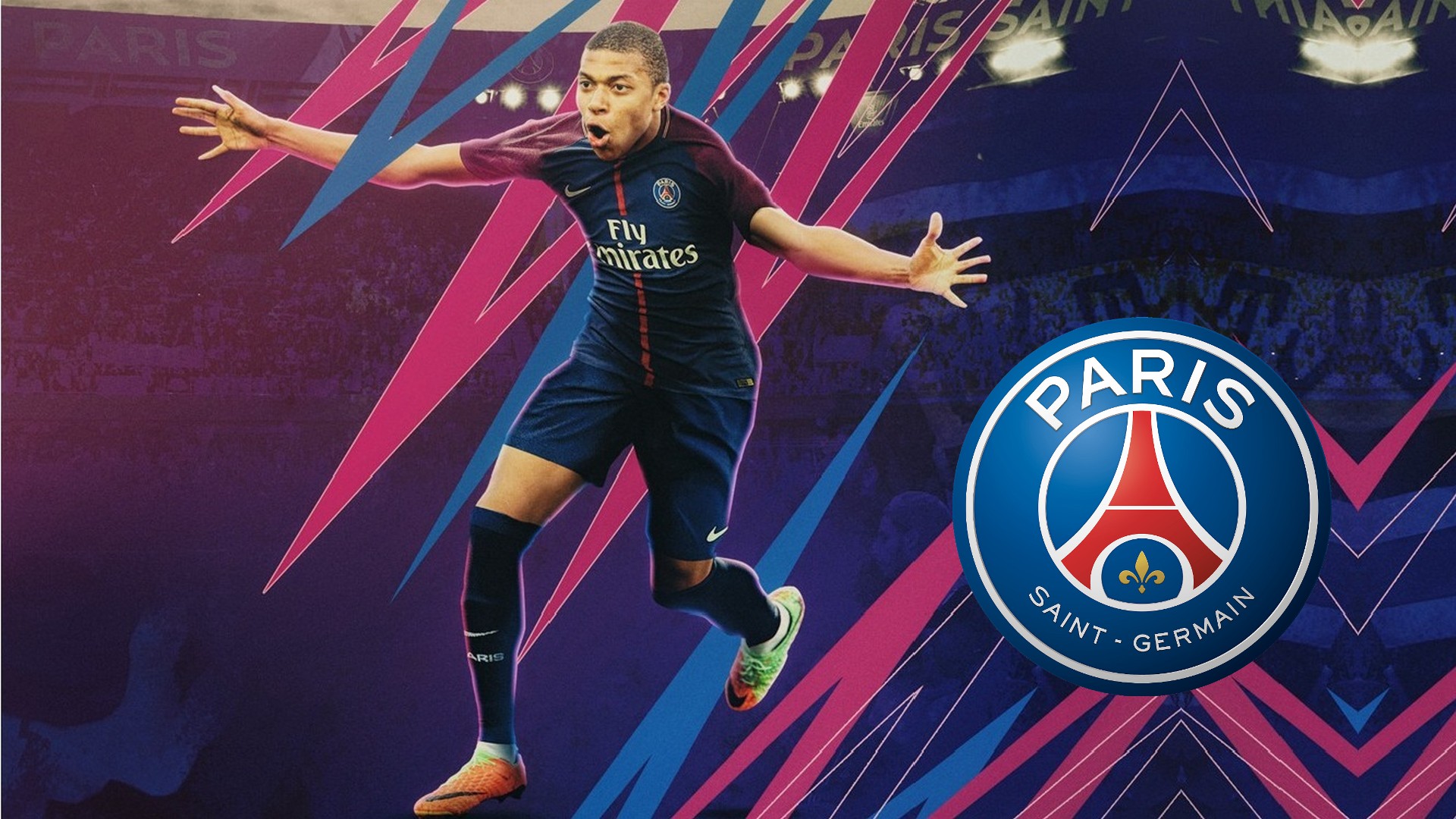 Wallpaper Desktop PSG Kylian Mbappe HD With Resolution 1920X1080 pixel. You can make this wallpaper for your Mac or Windows Desktop Background, iPhone, Android or Tablet and another Smartphone device for free