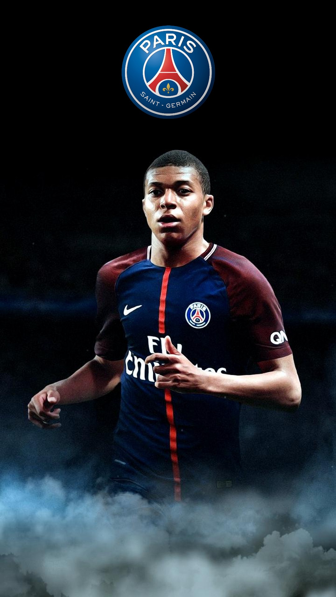 Wallpaper Kylian Mbappe PSG iPhone with resolution 1080x1920 pixel. You can make this wallpaper for your Mac or Windows Desktop Background, iPhone, Android or Tablet and another Smartphone device