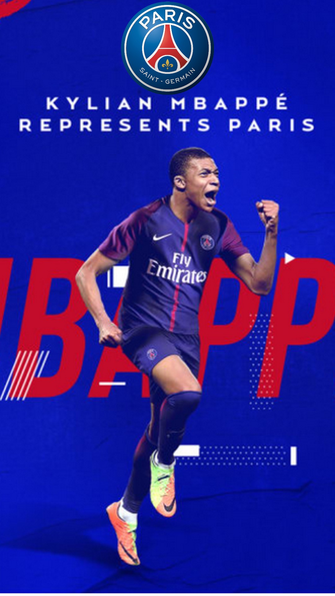iPhone Wallpaper HD PSG Kylian Mbappe with resolution 1080x1920 pixel. You can make this wallpaper for your Mac or Windows Desktop Background, iPhone, Android or Tablet and another Smartphone device